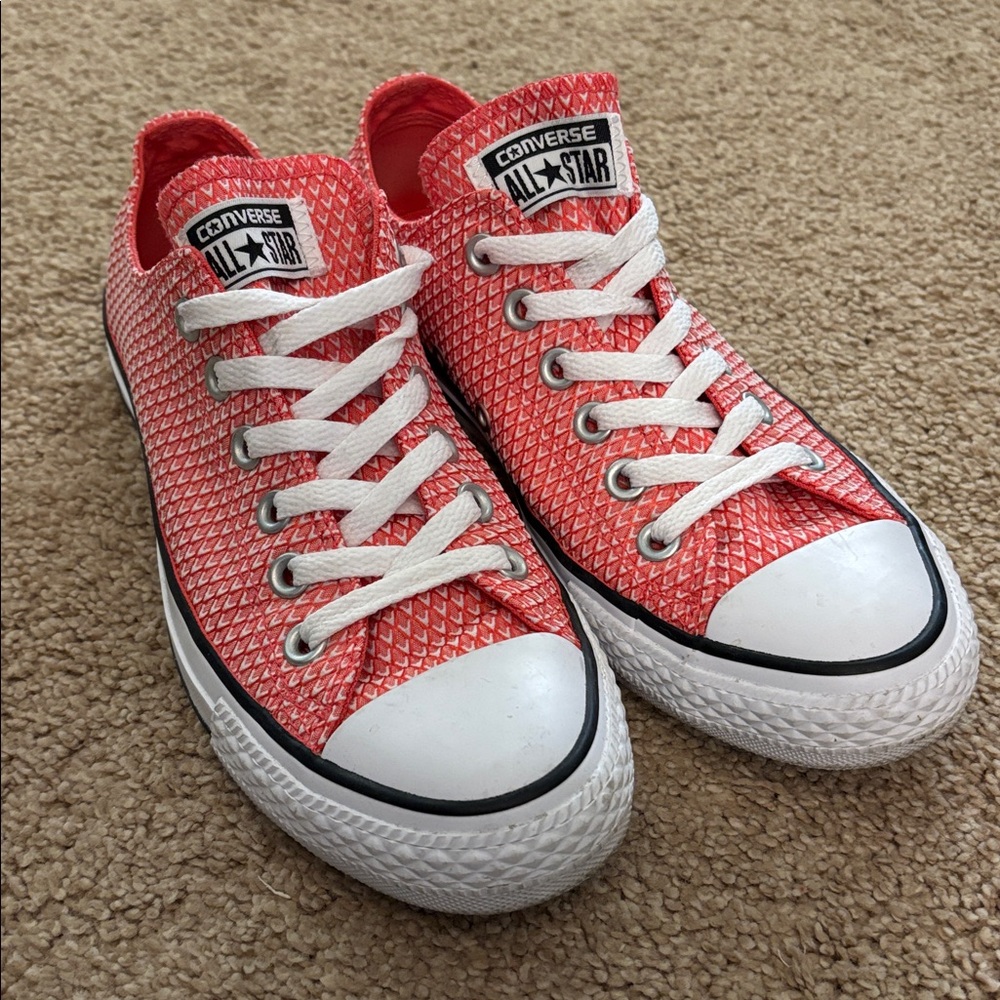 CONVERSE All-Star Coral and White Sneakers